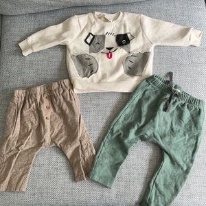 Zara Baby - 3-6 month - 2 pants/1 sweatshirt